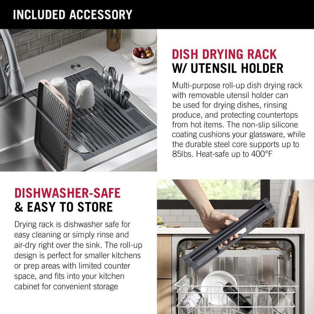 Delta 33" Stainless Steel Double Bowl Drop-In Kitchen Sink