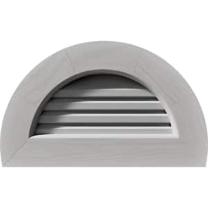 41 in. x 23 in. Half Round Primed Smooth Pine Wood Paintable Gable Louver Vent