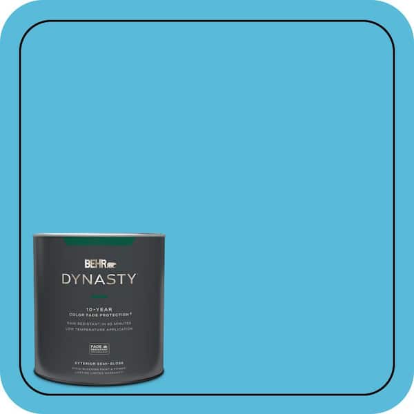 BEHR DYNASTY 1 qt. #530B-5 Azurean Semi-Gloss Enamel Exterior Stain-Blocking Paint & Primer