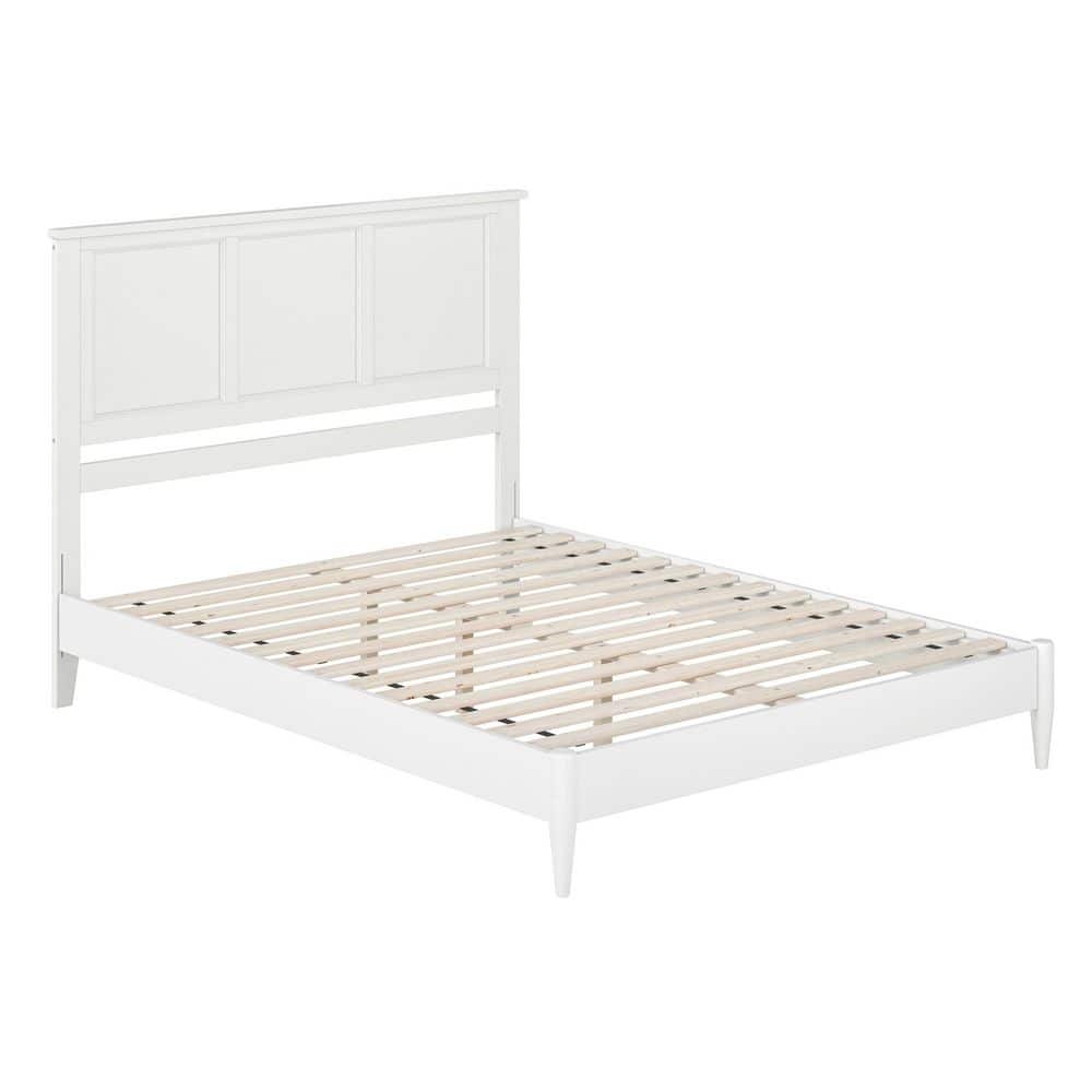 Charlotte White Solid Wood Queen Platform Bed with Headboard