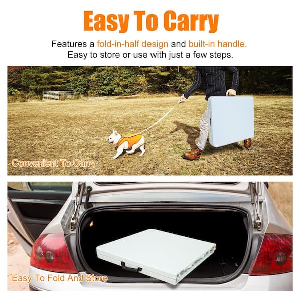 6 Feet Foldable Table With Built In Handle & Steel Legs | Heavy Duty Portable | Perfect For Party, Dining, Wedding, Events, Picnic Indoor, Outdoor, Camping, Utility, Temporary