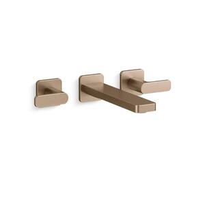 Parallel Wall-Mount Bathroom Sink Faucet Trim 1.2 Gpm in Vibrant Brushed Bronze
