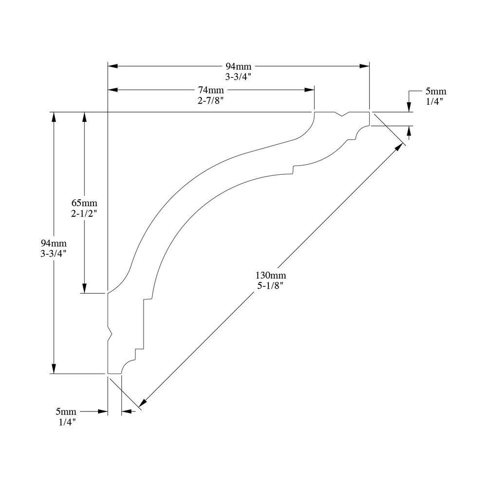 5.63'' H x 3.75'' W White Polystyrene Crown Moulding