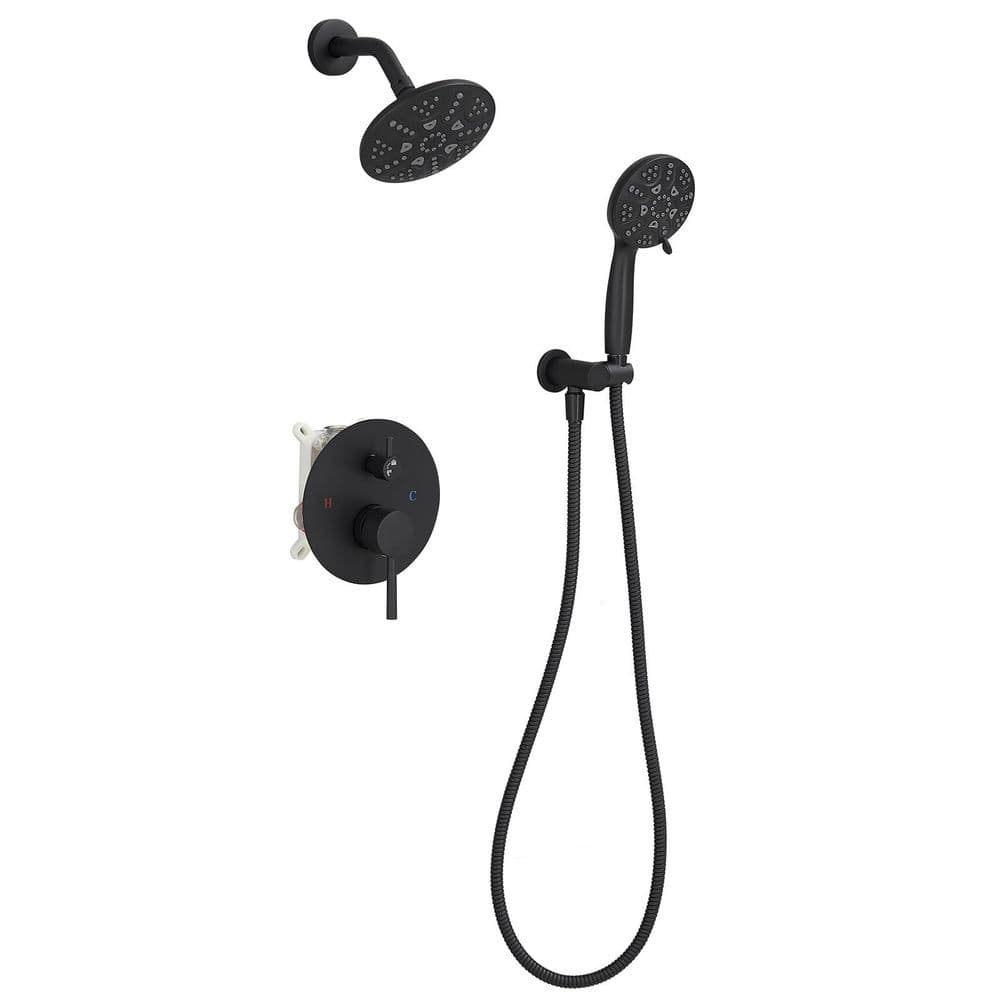 Single Handle 2-Spray Shower Faucet 2.5 GPM with Pressure Balance in Matte Black (Valve Included) price history on PriceWatchPro