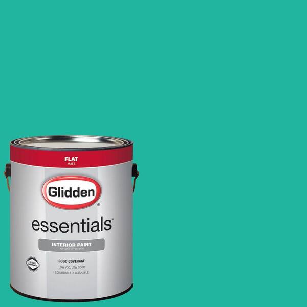 Glidden Essentials 1 gal. #HDGB01 Bright Teal Surprise Flat Interior Paint