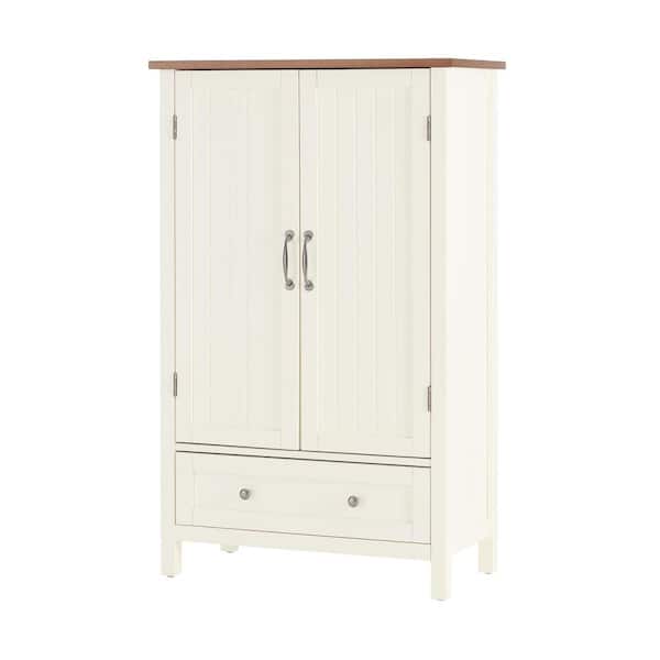 Bainport Ivory Wood Kitchen Pantry with Haze Top (28 in. W x 45 in. H)