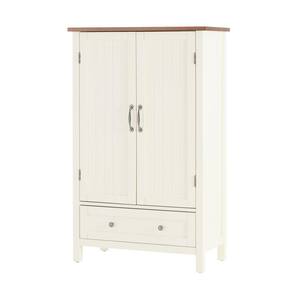 Bainport Ivory Wood Kitchen Pantry with Haze Top (28 in. W x 45 in. H)