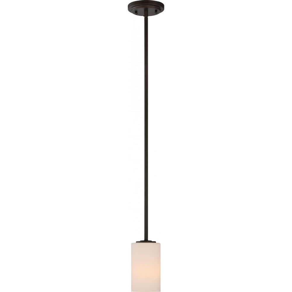 Willow 8.63" Mini Pendant in Polished Nickel with White Glass Shade