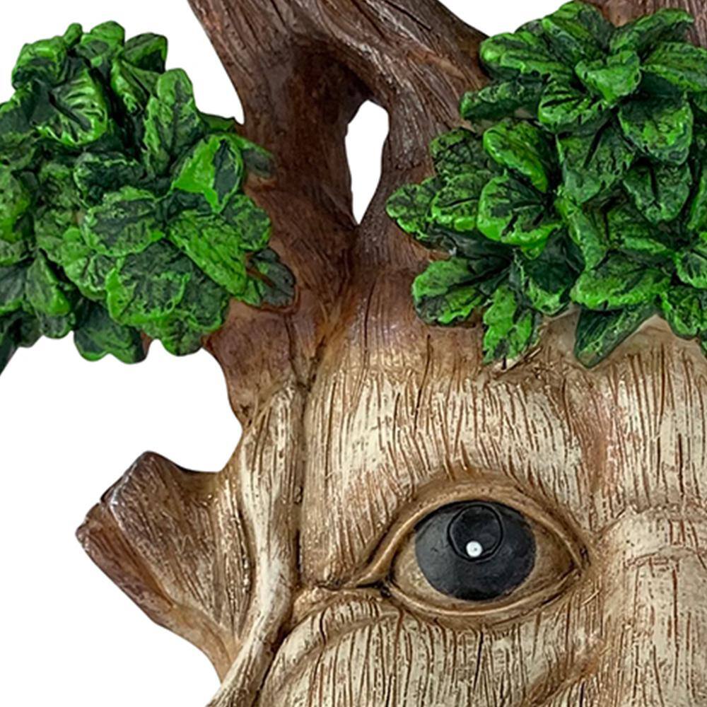 Hand-Painted Old Man Tree Face with White Beard
