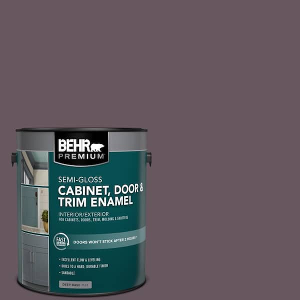 BEHR PREMIUM 1 gal. #N100-6 Urban Legend Semi-Gloss Enamel Interior/Exterior Cabinet, Door & Trim Paint
