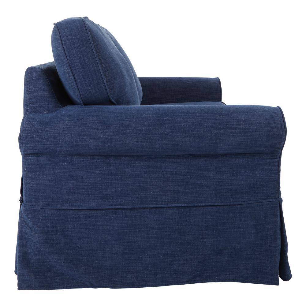 Ashton Cottage Charm Navy Blue Slipcover Loveseat