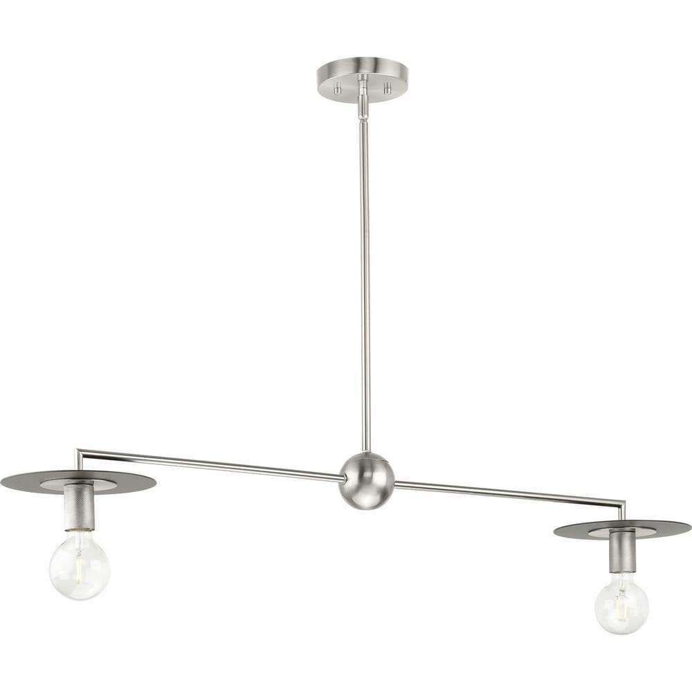 Trimble Brushed Nickel Two Light Linear Chandelier