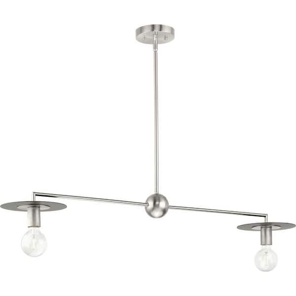 Progress Lighting Trimble 2-Light Brushed Nickel Linear Chandelier