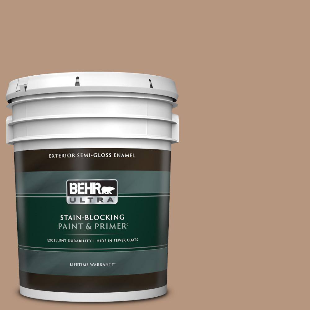 BEHR ULTRA 5 gal. S2204 Potters Clay SemiGloss Enamel Exterior Paint & Primer 585405 The