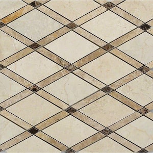 Grand Crema Marfil 11 in. x 12 in. x 10 mm Polished Marble Mosaic Tile