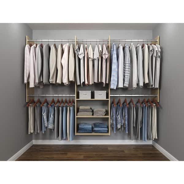 Deluxe 60 in. W - 96 in. W Harvest Grain Wood Closet System