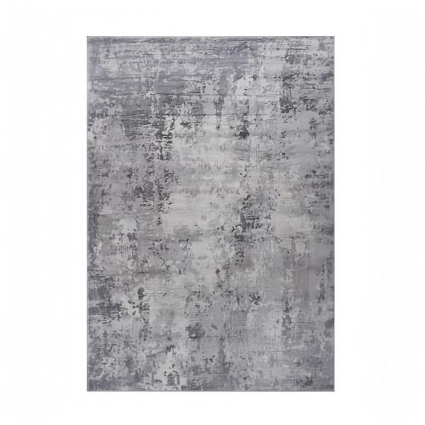 6 ft. x 9 ft. Gray Abstract Pattern Rug / Decorative Area Rug