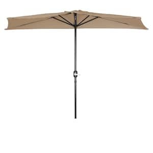 9 ft. Market Half Patio Umbrella in Tan
