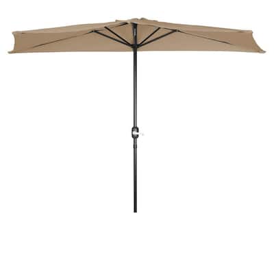 9 ft. Market Half Patio Umbrella in Tan