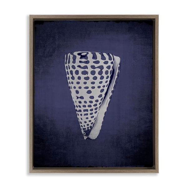 Stupell Industries Nautical Cone Shell by Graffi*Tee Studios Brown Floater Frame Coastal Graphic Art Print 31 in. x 25 in.