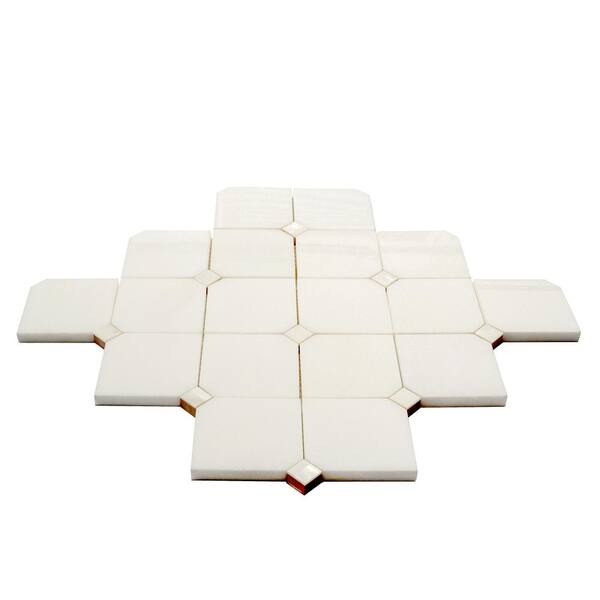 Apollo Tile Winterland Pearl White 11-in x 11-in Polished Composite Hexagon Patterned Floor and Wall Tile (4.51-sq. ft/ Carton)