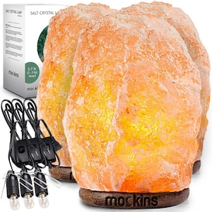 Natural Hand-Carved Himalayan Salt Lamp with Light Bulb and Cord (3-Pack)