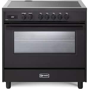 Ultima Midnight Collection Series 36 in. Freestanding Single Oven Induction Range in Matte Black