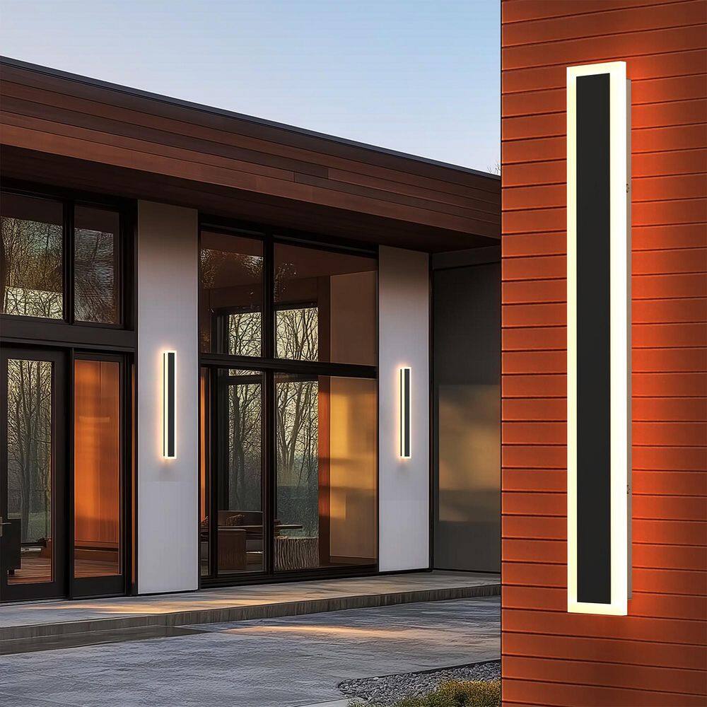 1-Light 24 in. Black Modern Integrated LED Outdoor Wall Light for Garden, Waterproof Porch Lantern Sconce price history on PriceWatchPro