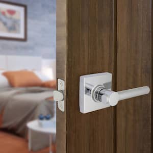 Highland Bright Chrome Hall and Closet Door Lever with Square Rose