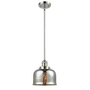 Bell 1-Light Polished Nickel Bowl Pendant Light with Silver Plated Mercury Glass Shade