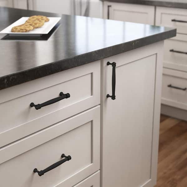 10-Pack Charmaine 5-1/16 in. (128 mm) Classic Matte Black Cabinet Drawer Bar Pulls