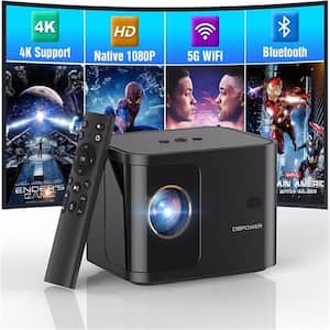 1920 x 1080 5G WiFi Mini Portable Projector with Bluetooth and 12000 Lumens
