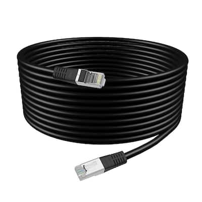 Commercial Electric 7 ft. 24/7-Gauge 8-Wire CAT6 Ethernet Cable, Black  342367-7 - The Home Depot