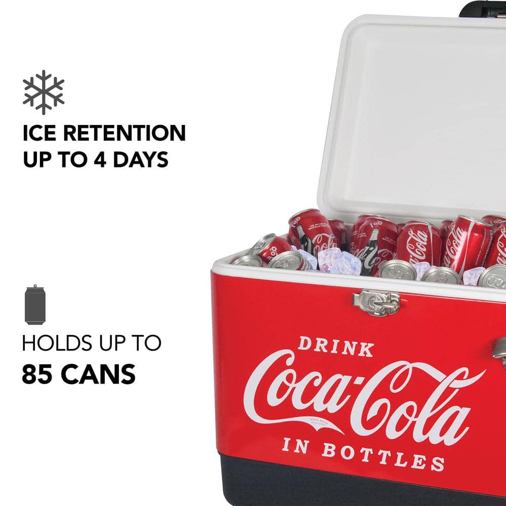 Red and Black Metal Coca-Cola 54 qt Ice Chest Cooler