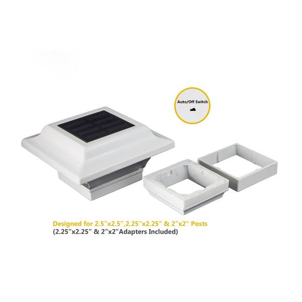 2X2 BLACK ALUMINUM IMPERIAL SOLAR POST CAP LED DECK FENCE LIGHTS 4 PACK