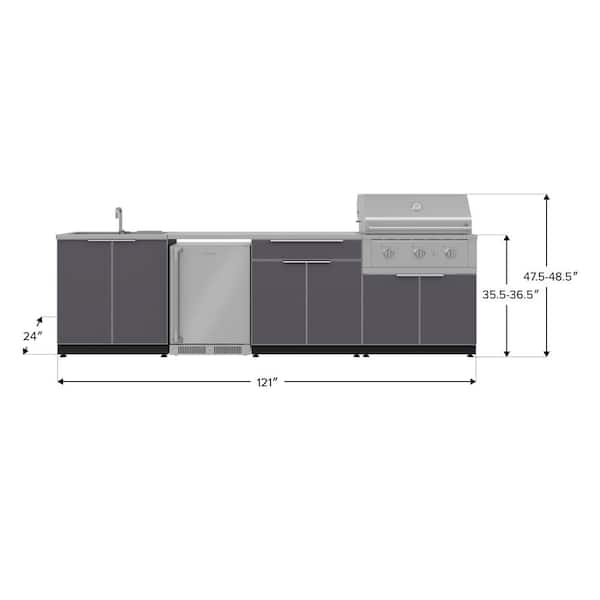 NewAge Products Outdoor Kitchen 3-Burner Natural Gas Grill Island