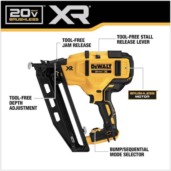 20V MAX XR Lithium-Ion Cordless 16-Gauge Angled Finish Nailer with 20V MAX Compact Lithium-Ion 2.0Ah Battery Pack