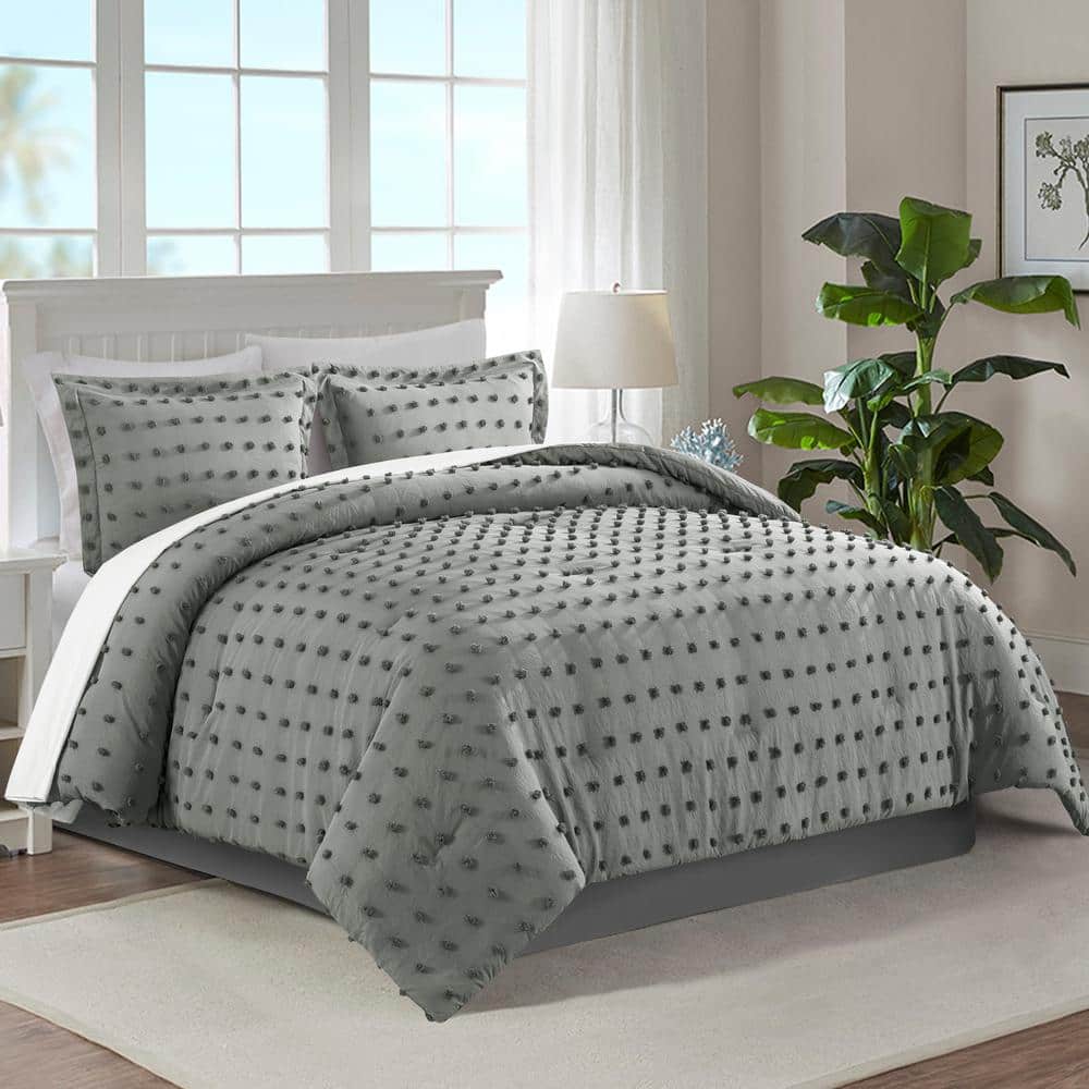 Lilytex King Size Comforter Set - Charcoal and Grey King Comforter, Soft  Bedding Comforter Sets for All Seasons, King Comforter Set - 3 Pieces - 1