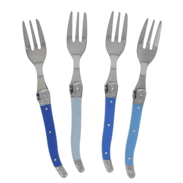 Blue Italian Pastry Forks Set of 6