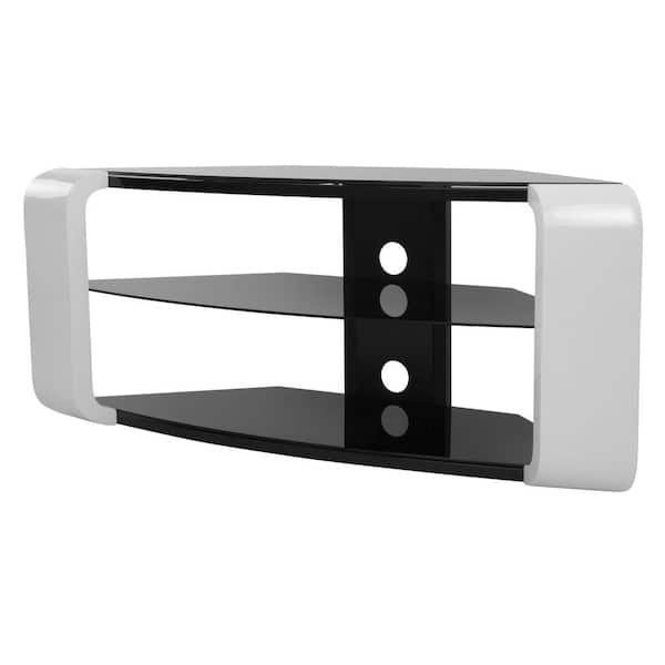 AVF AVF 46 in. Gloss White Glass TV Stand Fits TVs Up to 55 in. with Cable Management