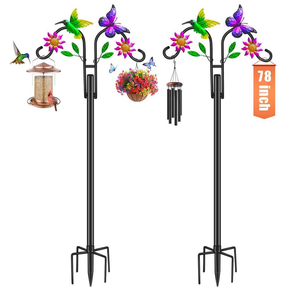 78 in. Metal Double Shepherds Hooks with 5-Prong Base, Artistic Design for Bird Feeders, Baskets & Lanterns (2-Pack) price history on PriceWatchPro