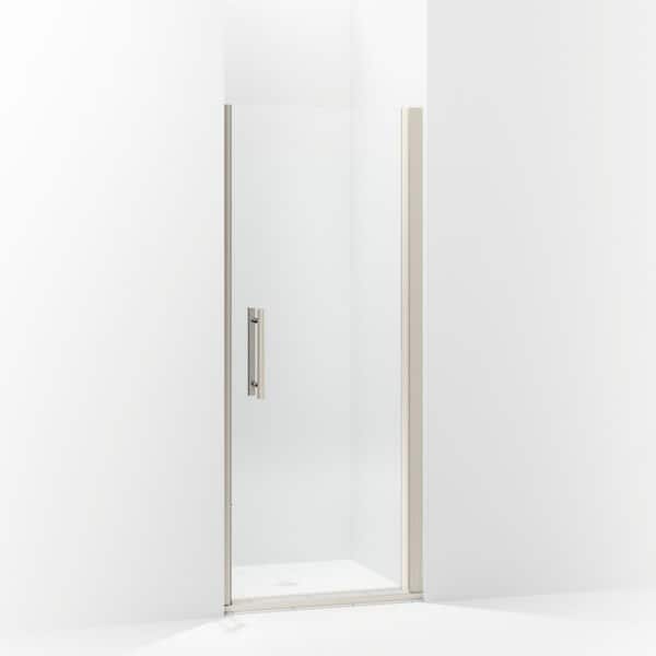 STERLING Finesse Peak 30 in. x 67 in. Frameless Pivot Shower Door in Nickel