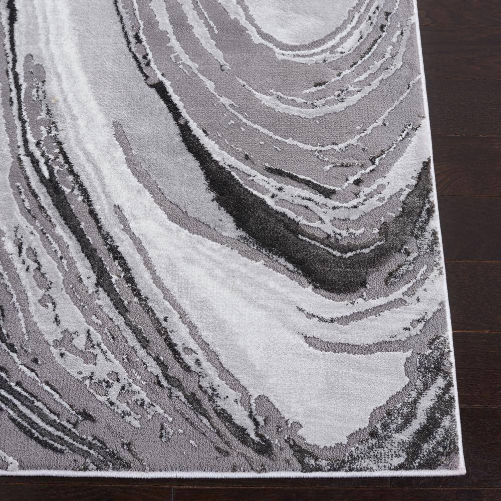 Gray Abstract Hand-knotted Reversible Area Rug
