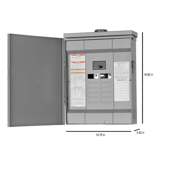 Square D - HOM1224L125PGCVP Homeline 125 Amp 12-Space 24-Circuit Indoor Main Lugs Load Center...