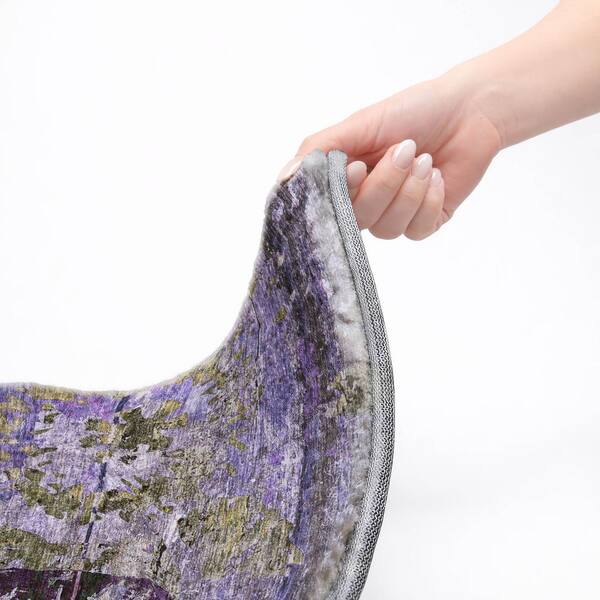 Dream Shag Premium Machine Washable Abstract ADS555 Purple 2 ft. x 3 ft. Accent Rug