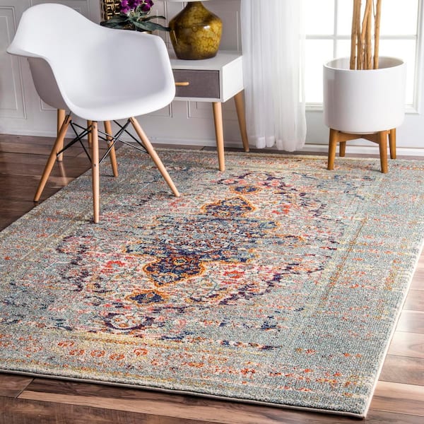 Distressed Persian Sarita Gray 5 ft. x 8 ft. Area Rug
