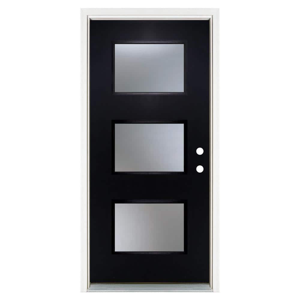 Black Mp Doors Fiberglass Doors With Glass N3068l3gtcb24 64 1000 