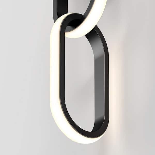 Catena 4.21 in. Matte Black 2-Light 5CCT Selectable White Integrated LED Wall Sconce Light