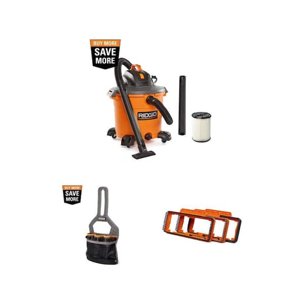 16 Gallon 5.0 Peak HP NXT Shop Vacuum with Filter, Locking Hose, Attachments, Storage Bag and 2-1/2 in. Nozzle Kit