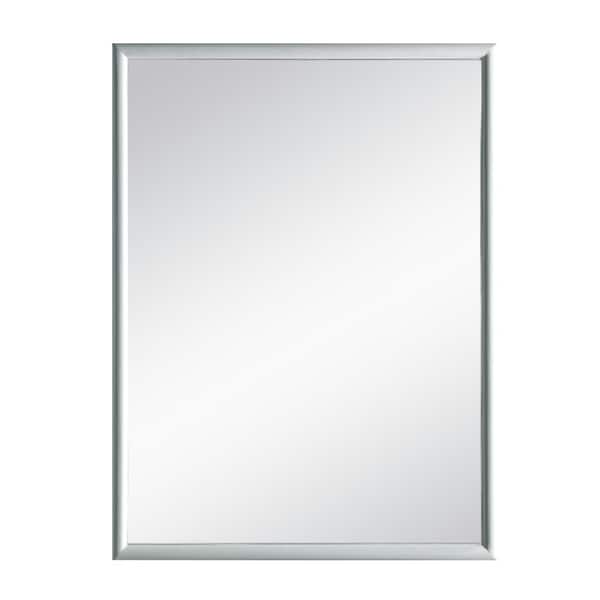 Melpark 24 in. W x 32 in. H Rectangular Framed Wall Mount Bathroom Vanity Mirror in Dove Gray